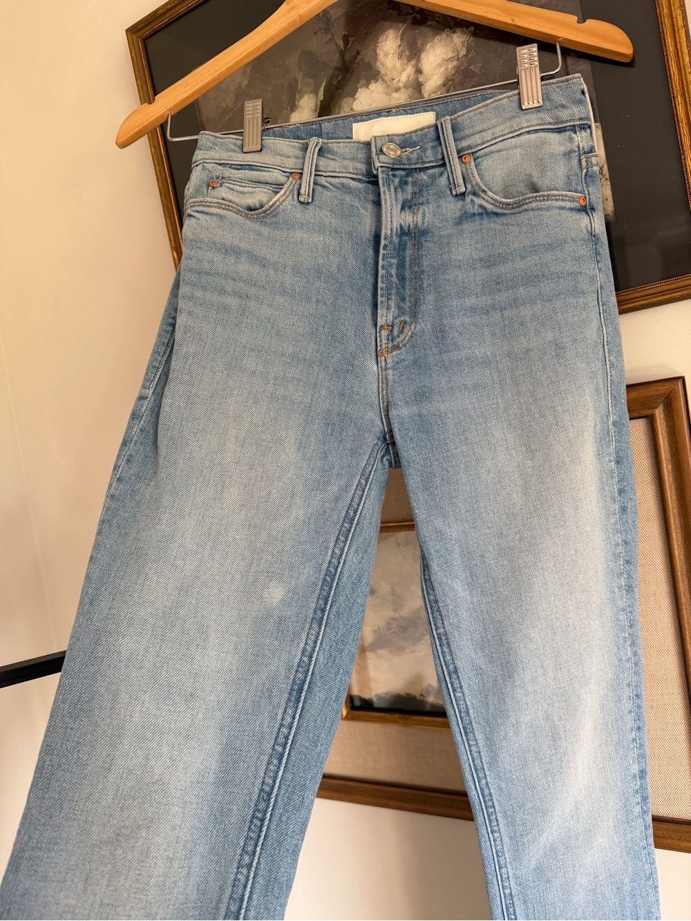 MOTHER High-Waisted Runaway Undone Hem Jeans sz 24 - Picture 6 of 11
